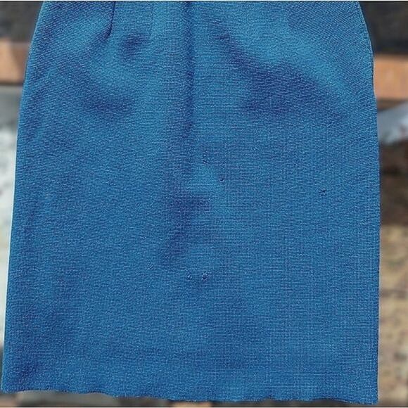 Vtg 60s blue 100% wool pencil skirt - Picture 8 of 14